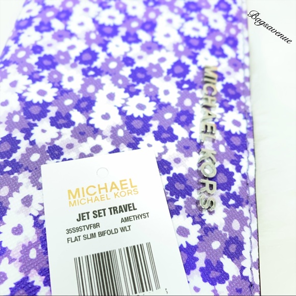 Michael Kors Jet flat slim bifold wallet amethyst - Picture 5 of 5